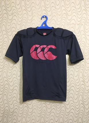 Захисна регбійна компресійна футболка canterbury регбі захист щитки rugby shirt регульовачка ігрова жилет gilbert