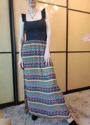 Женская юбка в красочный принт boho h&m1 фото