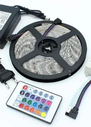 Багатокольорова світлодіодна стрічка rgb led 5050 (5м)