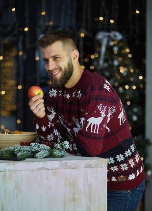 Чоловічий новорічний светр "ялинки"
