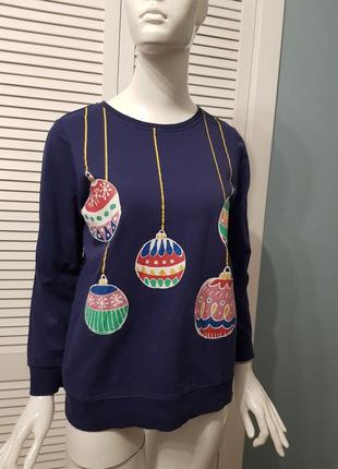 Новорічна кофта светр з ялинковими прикрасами