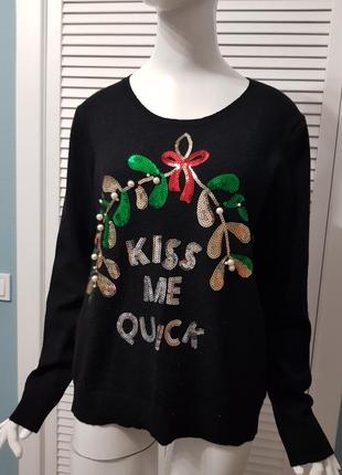 Новорічна кофта светр з гілочкою омели george
