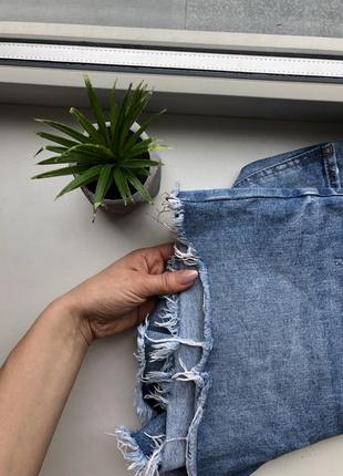 Базовые джинсы шорты высокая посадка5 фото