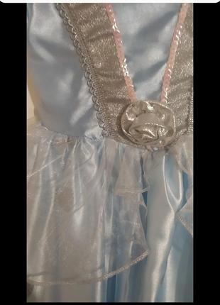 Карнавальный костюм платье принцессы золушки снежинки, льдинки, сосульки, облака, вода, ручей, небо маскарад новогоднее3 фото