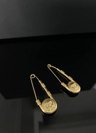 Брендовые серьги versace в позолоте