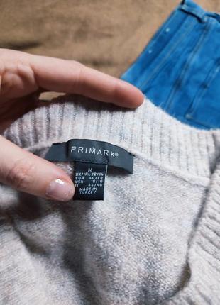 Primark жилет вязаный бежевый серый оверсайз3 фото