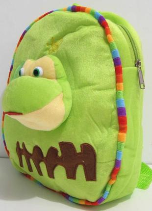 Детский плюшевый рюкзак "зверята и домик" (жабка) 16-12-0052 фото