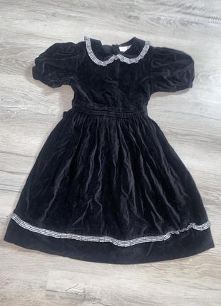Винтажное бархатное платье велюровое платье с воротничком на девочку 6р sophie3 фото