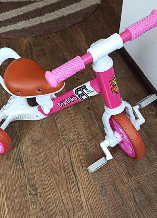Велосипед трехколесный детский 2 в 1 (биговел) best trike розовый