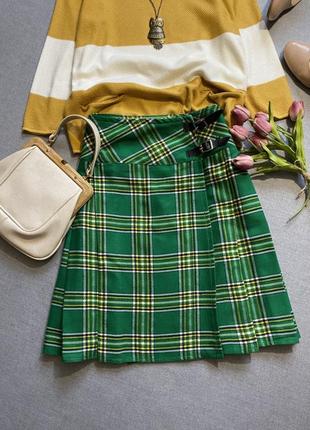 Ірландська, національна, спідниця, юбка, кілт, billie kilt mod, картата тартан, в клітинку, на запах, у складку, зелена, шотландка5 фото