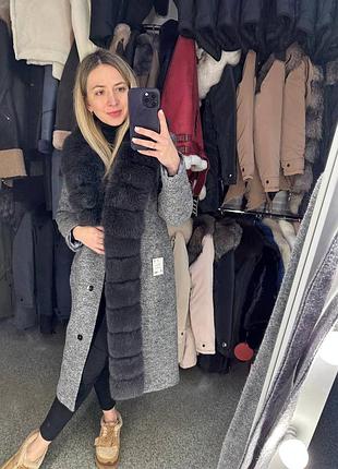 Акция!!! пальто с натуральным мехом