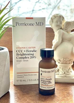 Ультрапотужна сироватка з вітаміном с для обличчя perricone md vitamin c ester ccc + ferulic brightening complex 20%