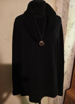 Натуральный-100% коттон,чёрный свитер с горлышком,большого размера,германия,esprit