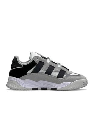 🔥мужские кроссовки adidas originals niteball white gray black