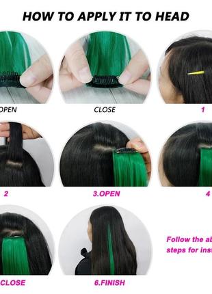 Цветные пряди, трессы, канекалон на заколках, пряди на заколках, прядь волос