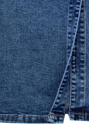 Длинная джинсовая юбка миди на пуговицах голубого цвета5 фото