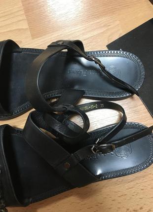 Сланцы босоножки сандалии чёрные кожаные вечерние3 фото