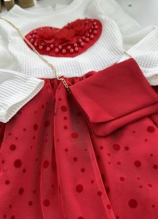 Сукня червоне серце фатин5 фото