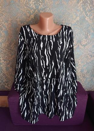 Женская блуза свободного фасона большой размер батал 52 /54/56 блузка блузочка7 фото