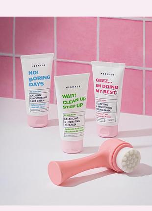 Комплекс для догляду за всіма типами шкіри mermade hydrating balance + подвійна щіточка для вмивання