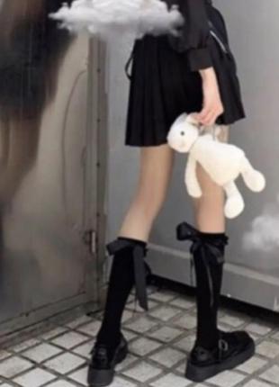 Гольфы с атласной рюшей и бантом в стиле лолита2 фото