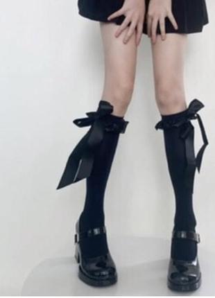 Гольфы с атласной рюшей и бантом в стиле лолита3 фото