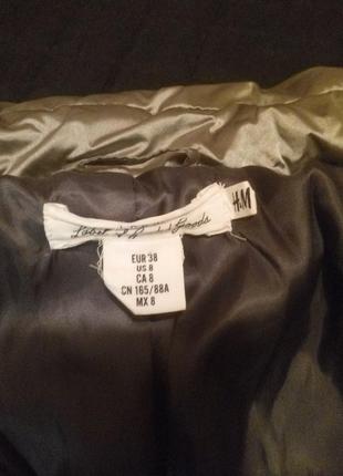 Куртка дутик h&m puffer зимняя серебристая женская4 фото