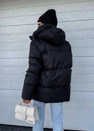 Куртка женская теплая зимняя на зиму короткая длинная базовая с капюшоном стеганая черная хаки пуховик батал6 фото