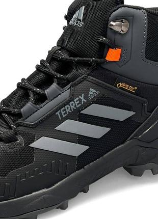 Чоловічі зимові кросівки adidas terrex swift r gore tex чорні високі до -21*с адідас терекс термо (b)5 фото