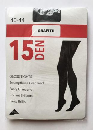 Нейлонові прозраченчные колготки 15 den, графіт, італія 3,4
