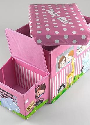 Коробка-органайзер ш 55*д 26*32 см. колір рожевий  для зберігання одягу, взуття чи невеликих предметів3 фото