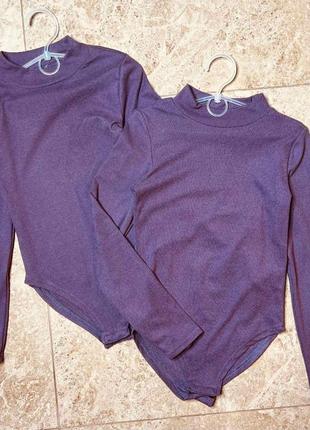 Фиолетовый боди комбидресс
