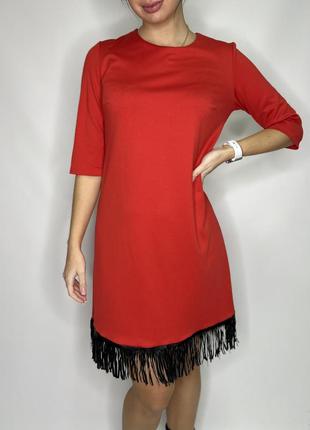 Женское красное платье1 фото