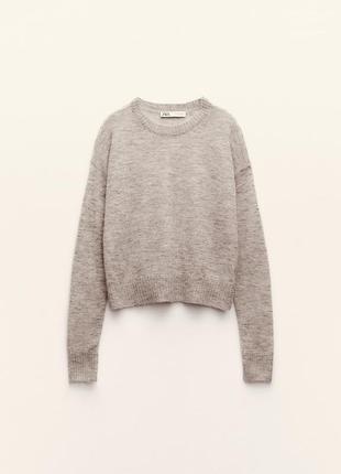 Zara базовий світлий светр з вовною5 фото