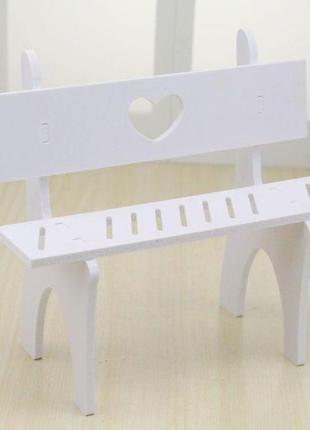 Скамейка фигурная для куклы 20х9см, миниатюрная мебель1 фото