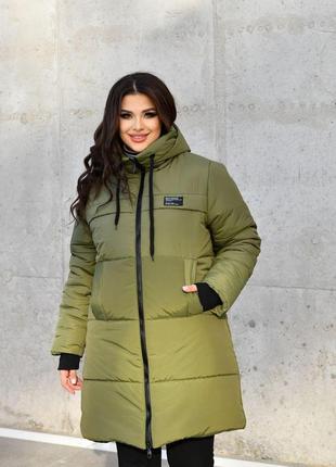 Женская  зимняя куртка плащевка на силиконе 200 размеры батал8 фото