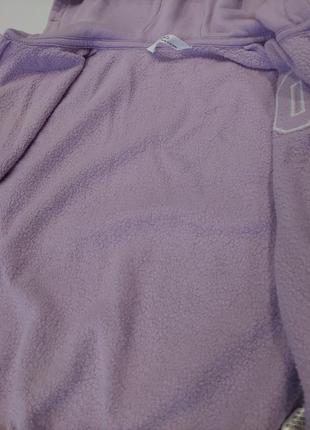 Укороченная, утепленная флисом кофта, свитшот на молнии m&s лавандового цвета 6-9 лет9 фото