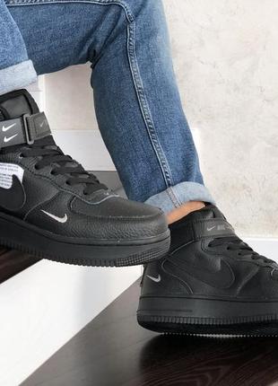 Мужские кроссовки nike air force только 43  размер, черные (8792)4 фото