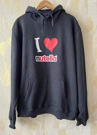 Худі на флісі “i ❤️ nutella” 3xl