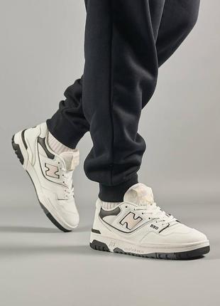 Шикарні чоловічі кросівки "new balance 550 low white sand black"7 фото