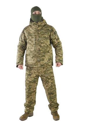 Мужской тактический зимний костюм камуфляжный до -30 куртка + штаны термо зеленый пиксель (b)3 фото