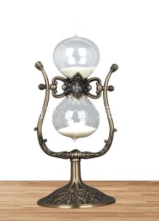 Пісочний годинник на підставці ретро бронза 24х11см (15 хв)