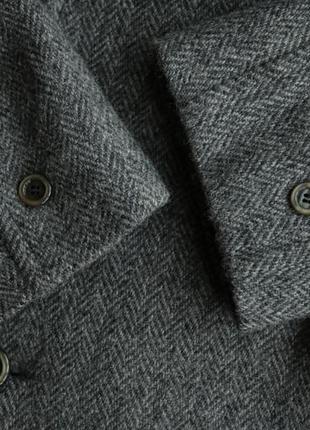 Винтажное твидовое пальто harris tweed handwoven scottish wool grey coat3 фото