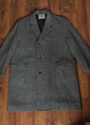 Вінтажне твідове пальто harris tweed handwoven scottish wool grey coat