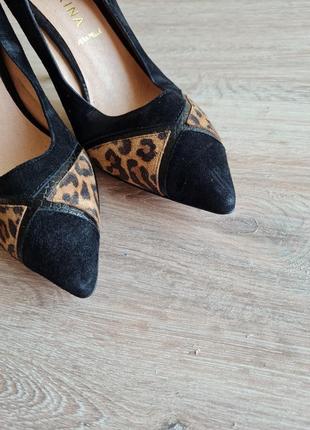 Замшеві туфлі човники леопардові san marina5 фото
