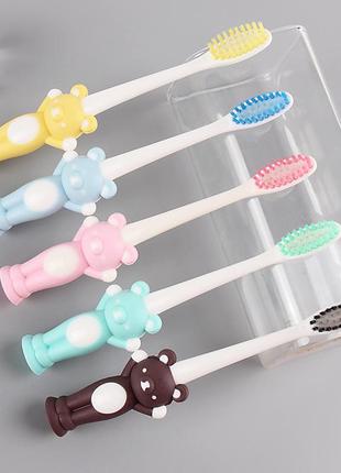 Набор детских зубных щеток jinior мишки (4шт в уп)3 фото
