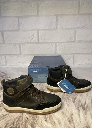 Кожаные, демисезонные ботинки geox charz b.babx с amphibiox, оригинал - 34р