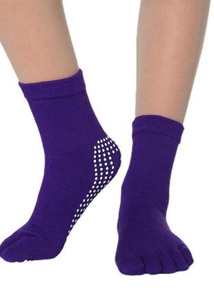 Шкарпетки для йоги для жінок на п'ять кольорових пальців, нековзні шкарпетки1 фото