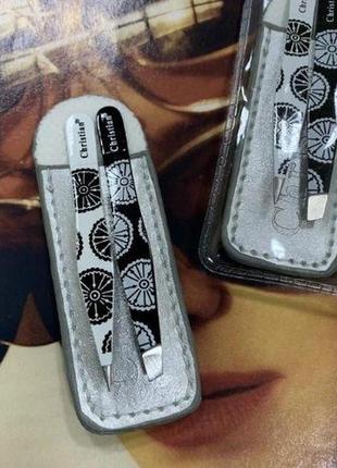 Пінцет для брів christian ств-112 рожевий 2 шт.