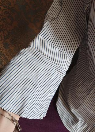 Женская блуза с рюшами в полоску р.42 /44 блузка рубашка5 фото